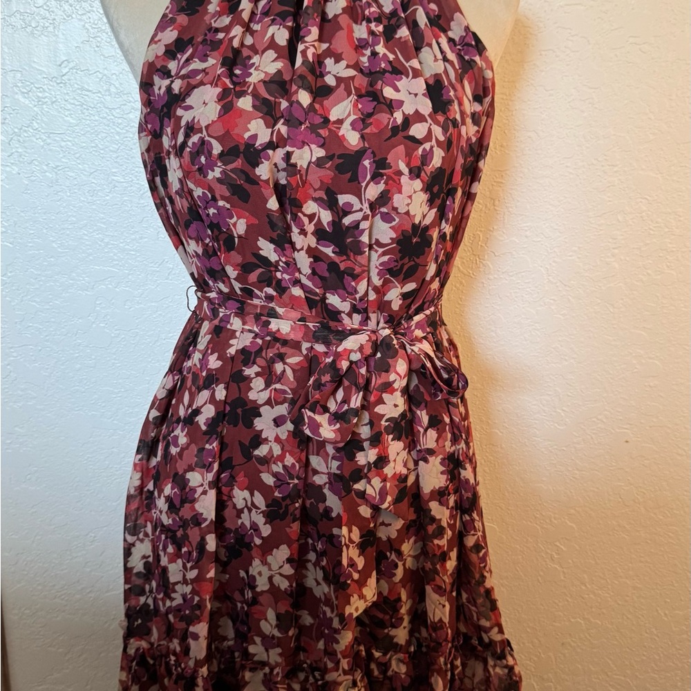 Taylor Floral Mini Dress in Pink and Purple